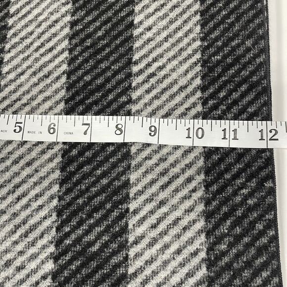 Club Room 100% Silk Scarf Wrap Men Gray Black 12x66 With Fringe Winter Warm - Picture 3 of 5